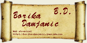 Borika Damjanić vizit kartica